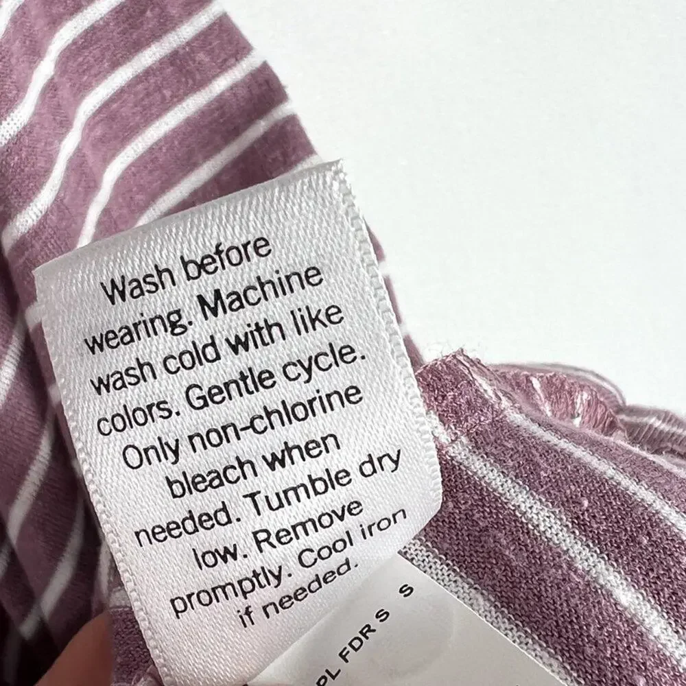 NWT Sonoma Goods for Life Purple Stripe Baby Doll Peasant Top Small - Picture 8 of 9